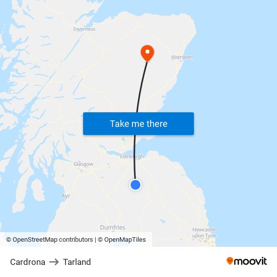 Cardrona to Tarland map