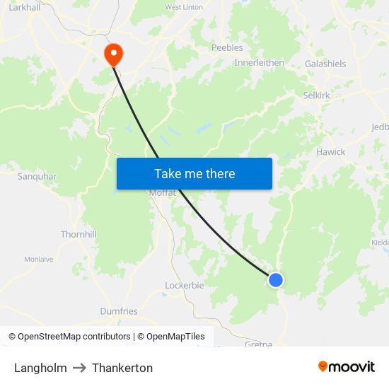 Langholm to Thankerton map