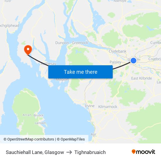 Sauchiehall Lane, Glasgow to Tighnabruaich map