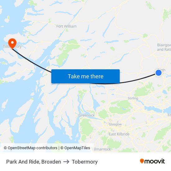 Park And Ride, Broxden to Tobermory map