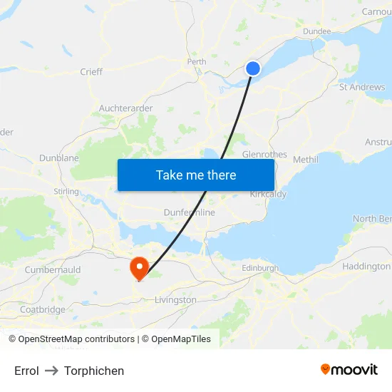 Errol to Torphichen map