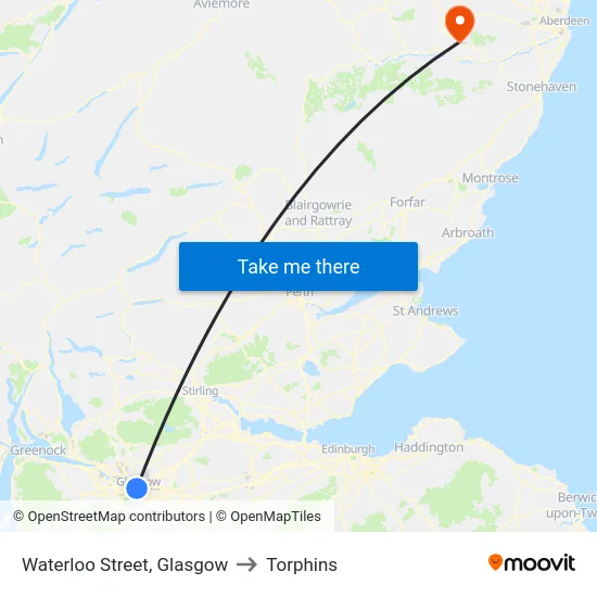 Waterloo Street, Glasgow to Torphins map