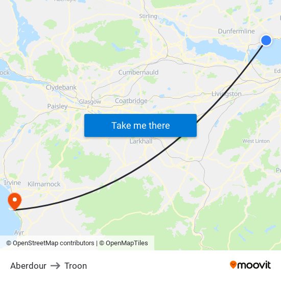 Aberdour to Aberdour map