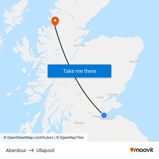 Aberdour to Ullapool map