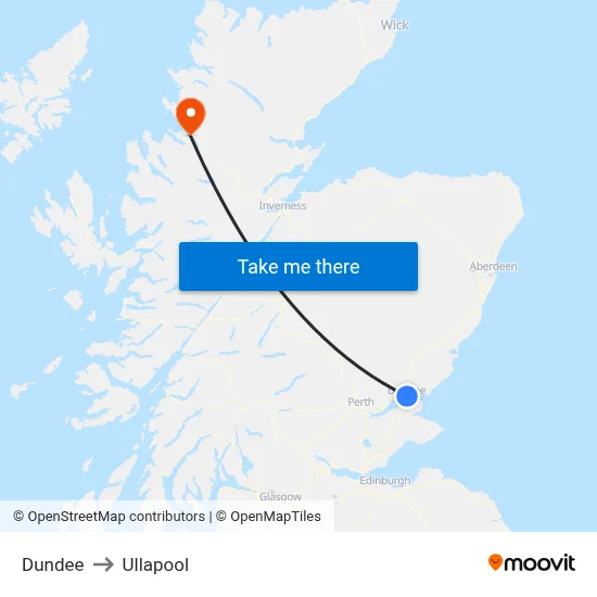 Dundee to Ullapool map