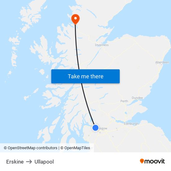 Erskine to Ullapool map