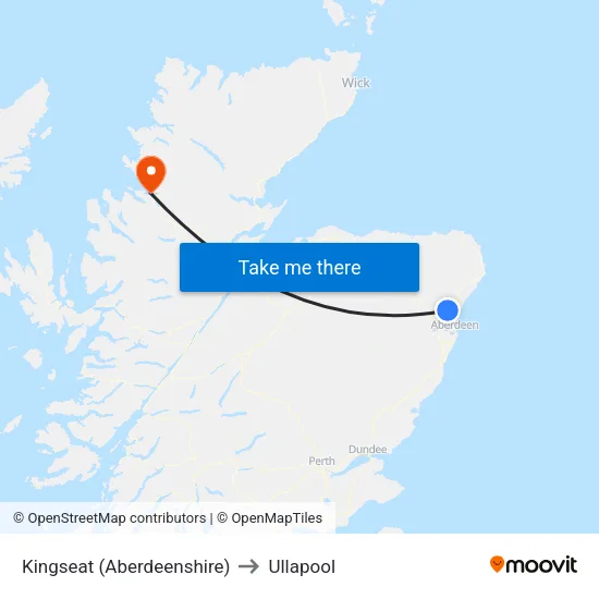 Kingseat (Aberdeenshire) to Ullapool map