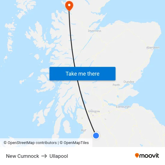 New Cumnock to Ullapool map