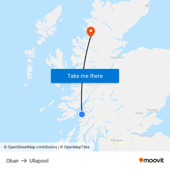 Oban to Ullapool map
