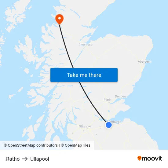 Ratho to Ullapool map