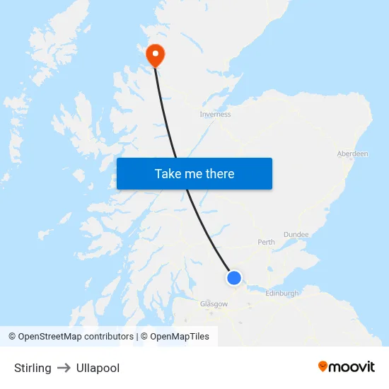 Stirling to Ullapool map