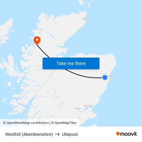 Westhill (Aberdeenshire) to Ullapool map