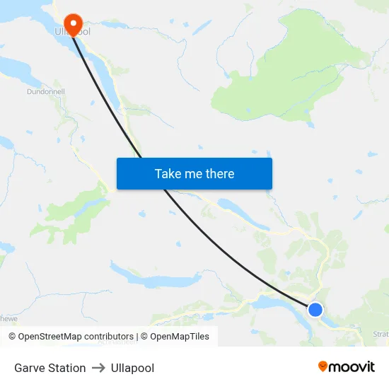 Garve Station to Ullapool map