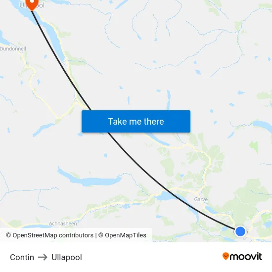 Contin to Ullapool map