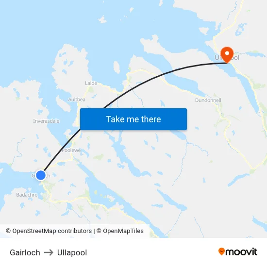 Gairloch to Ullapool map