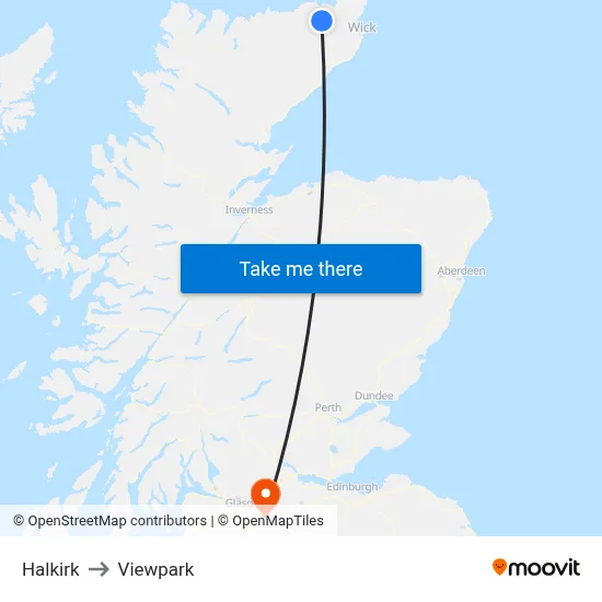Halkirk to Viewpark map