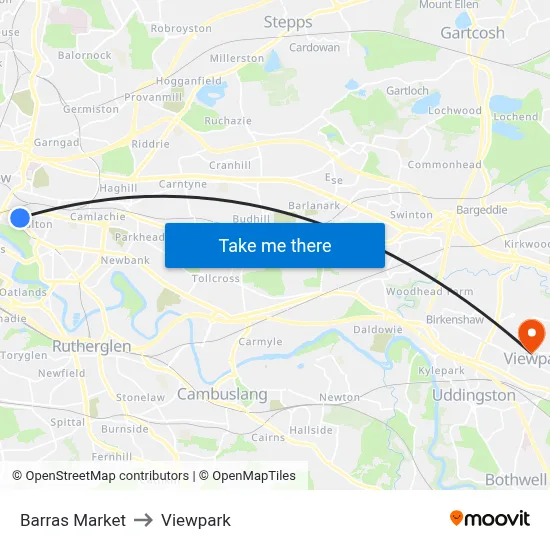 Barras Market to Viewpark map