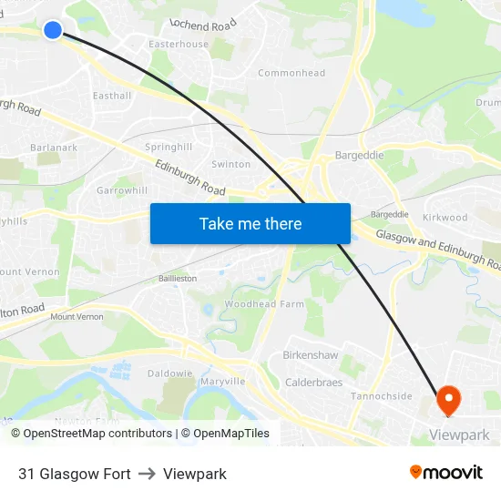 31 Glasgow Fort to Viewpark map