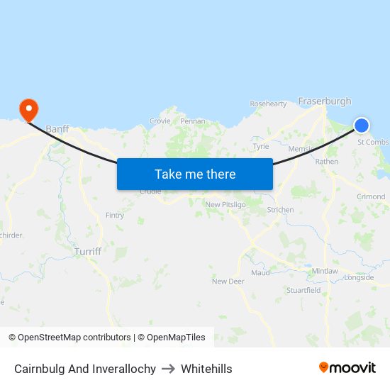 Cairnbulg And Inverallochy to Whitehills map