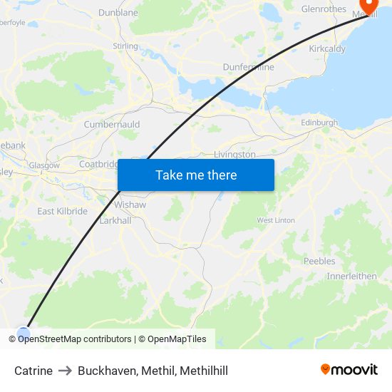 Catrine to Buckhaven, Methil, Methilhill map