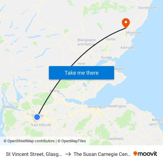 St Vincent Street, Glasgow to The Susan Carnegie Centre map