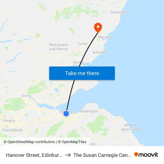 Hanover Street, Edinburgh to The Susan Carnegie Centre map