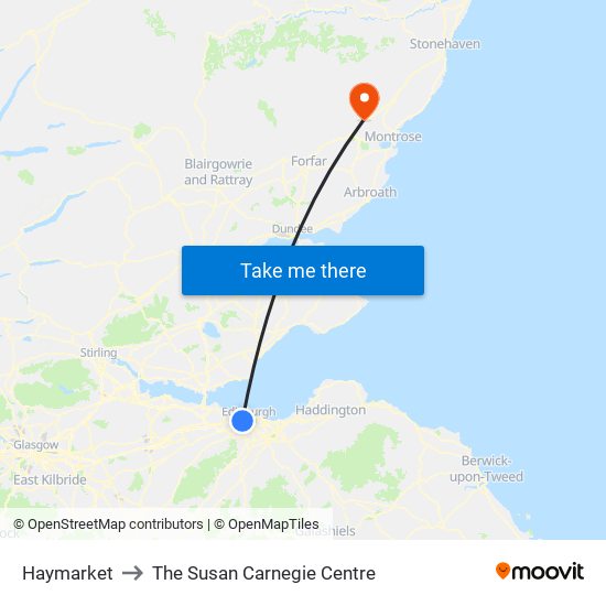 Haymarket to The Susan Carnegie Centre map