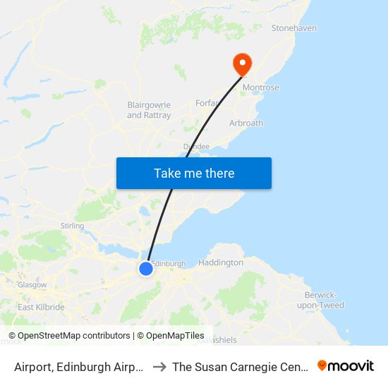 Airport, Edinburgh Airport to The Susan Carnegie Centre map