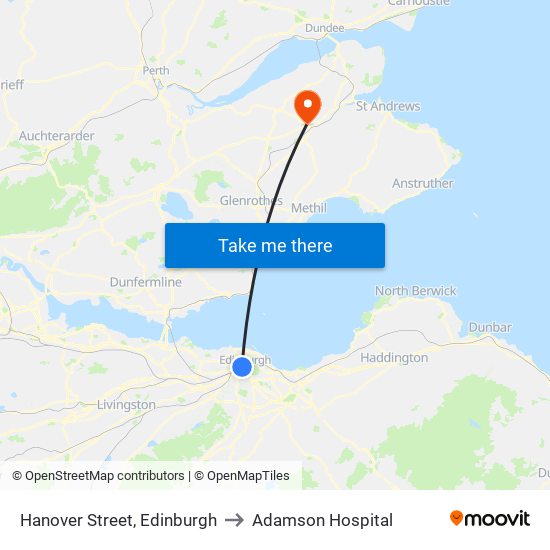 Hanover Street, Edinburgh to Adamson Hospital map