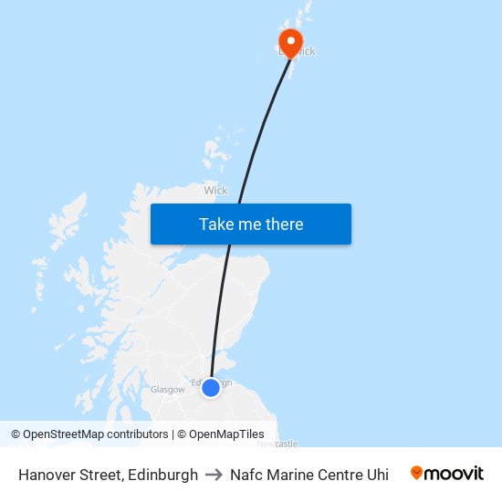 Hanover Street, Edinburgh to Nafc Marine Centre Uhi map