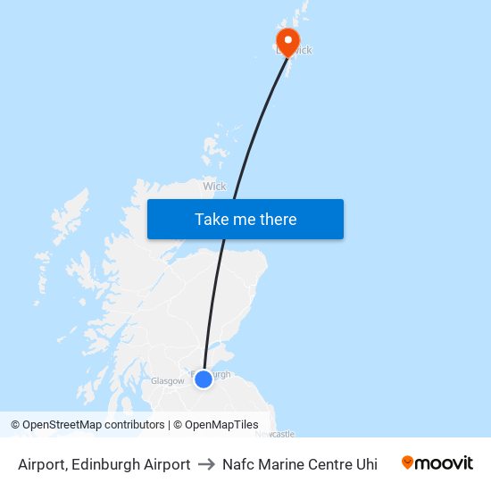 Airport, Edinburgh Airport to Nafc Marine Centre Uhi map