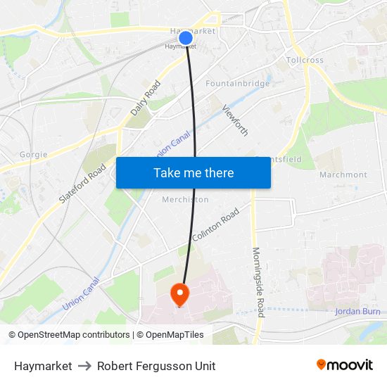 Haymarket to Robert Fergusson Unit map