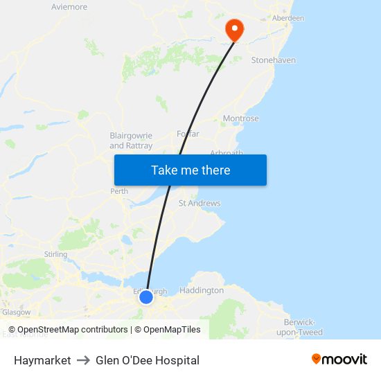 Haymarket to Glen O'Dee Hospital map