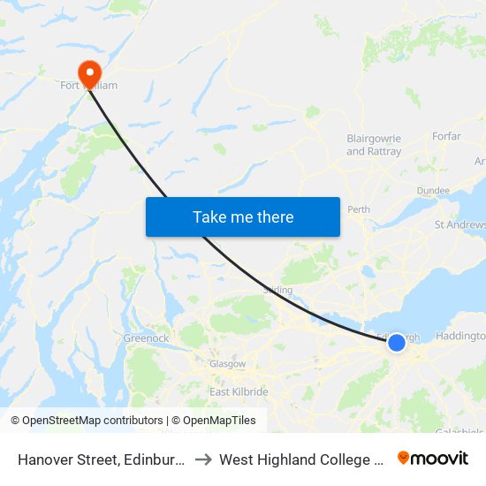Hanover Street, Edinburgh to West Highland College Uhi map