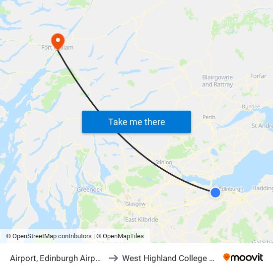 Airport, Edinburgh Airport to West Highland College Uhi map