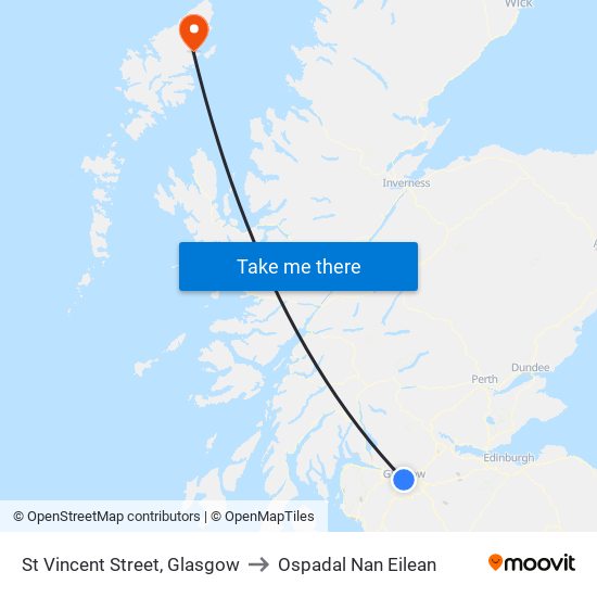 St Vincent Street, Glasgow to Ospadal Nan Eilean map