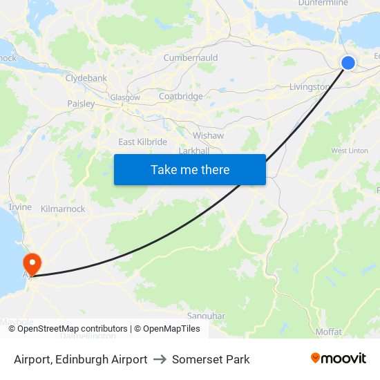 Airport, Edinburgh Airport to Somerset Park map