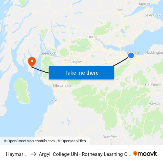 Haymarket to Argyll College Uhi - Rothesay Learning Centre map