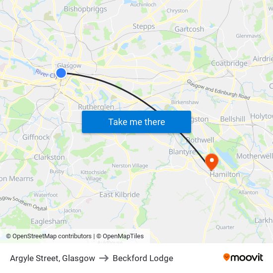 Argyle Street, Glasgow to Beckford Lodge map