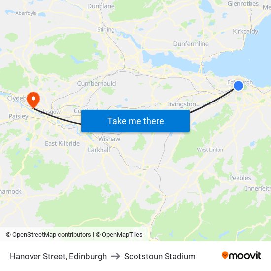 Hanover Street, Edinburgh to Scotstoun Stadium map