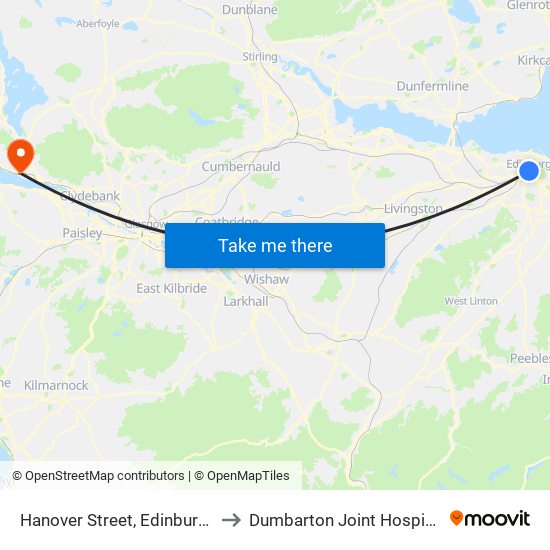 Hanover Street, Edinburgh to Dumbarton Joint Hospital map