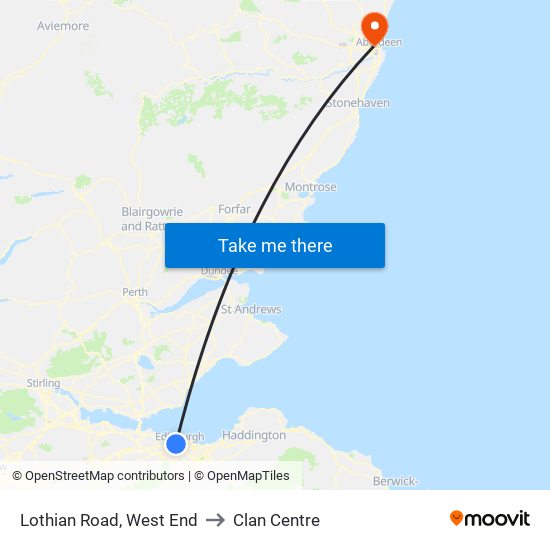 Lothian Road, West End to Clan Centre map