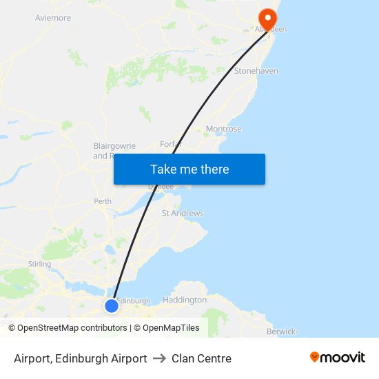 Airport, Edinburgh Airport to Clan Centre map
