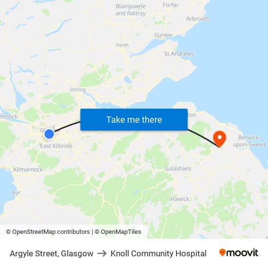 Argyle Street, Glasgow to Knoll Community Hospital map