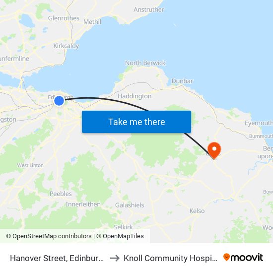 Hanover Street, Edinburgh to Knoll Community Hospital map
