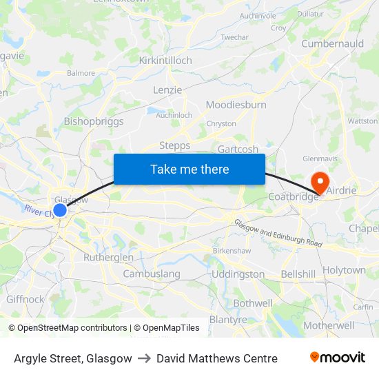Argyle Street, Glasgow to David Matthews Centre map
