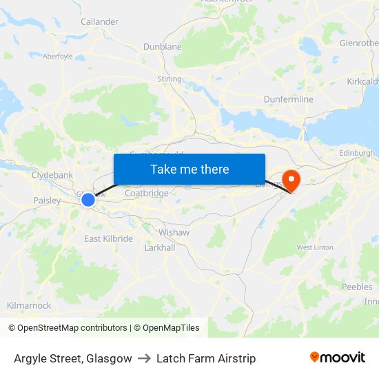 Argyle Street, Glasgow to Latch Farm Airstrip map