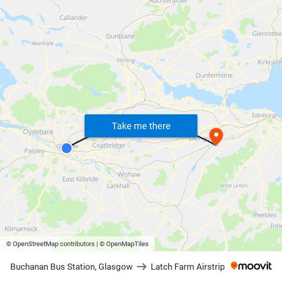 Buchanan Bus Station, Glasgow to Latch Farm Airstrip map