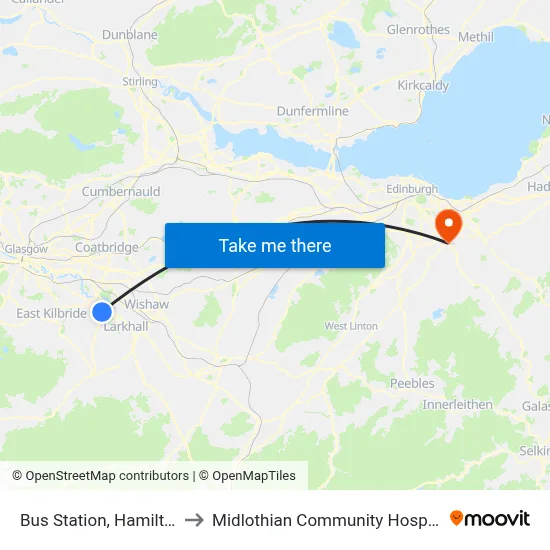 Bus Station, Hamilton to Midlothian Community Hospital map