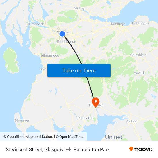 St Vincent Street, Glasgow to Palmerston Park map